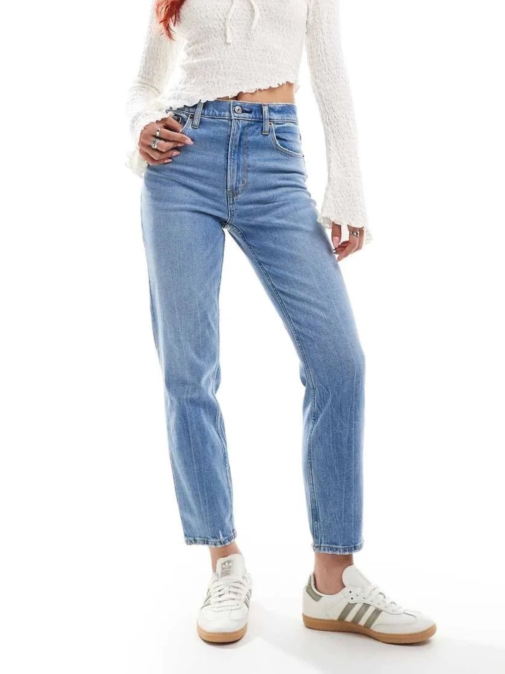 The Mom High Rise - Abercrombie - Curve Love - Dark/Medium Wash